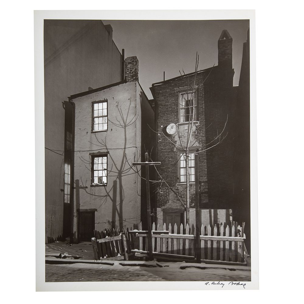 Appraisal: A Aubrey Bodine Winter Evening-Eutaw St American - Gelatin silver