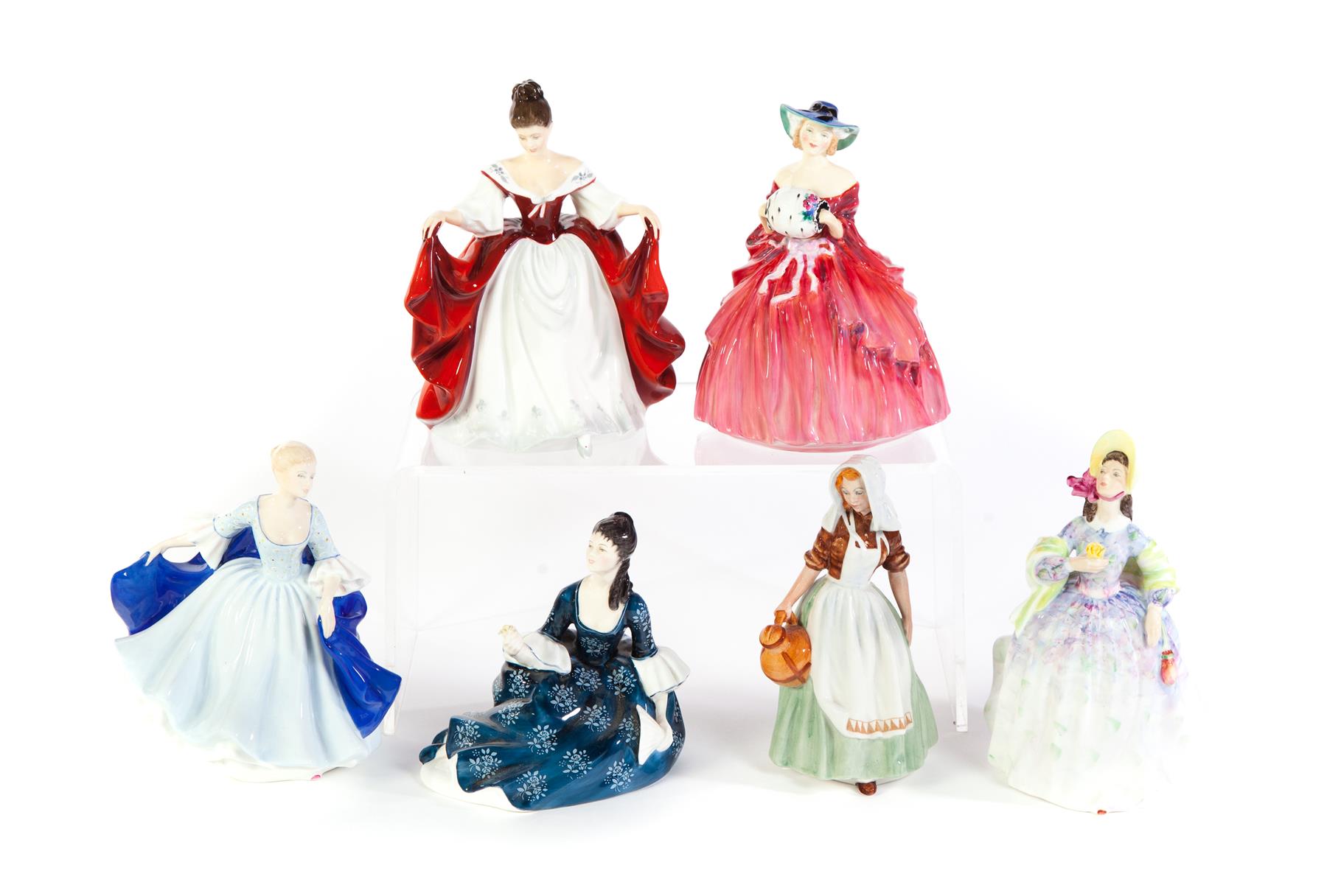 Appraisal: SIX ROYAL DOULTON LADY FIGURINES England nd half- th century