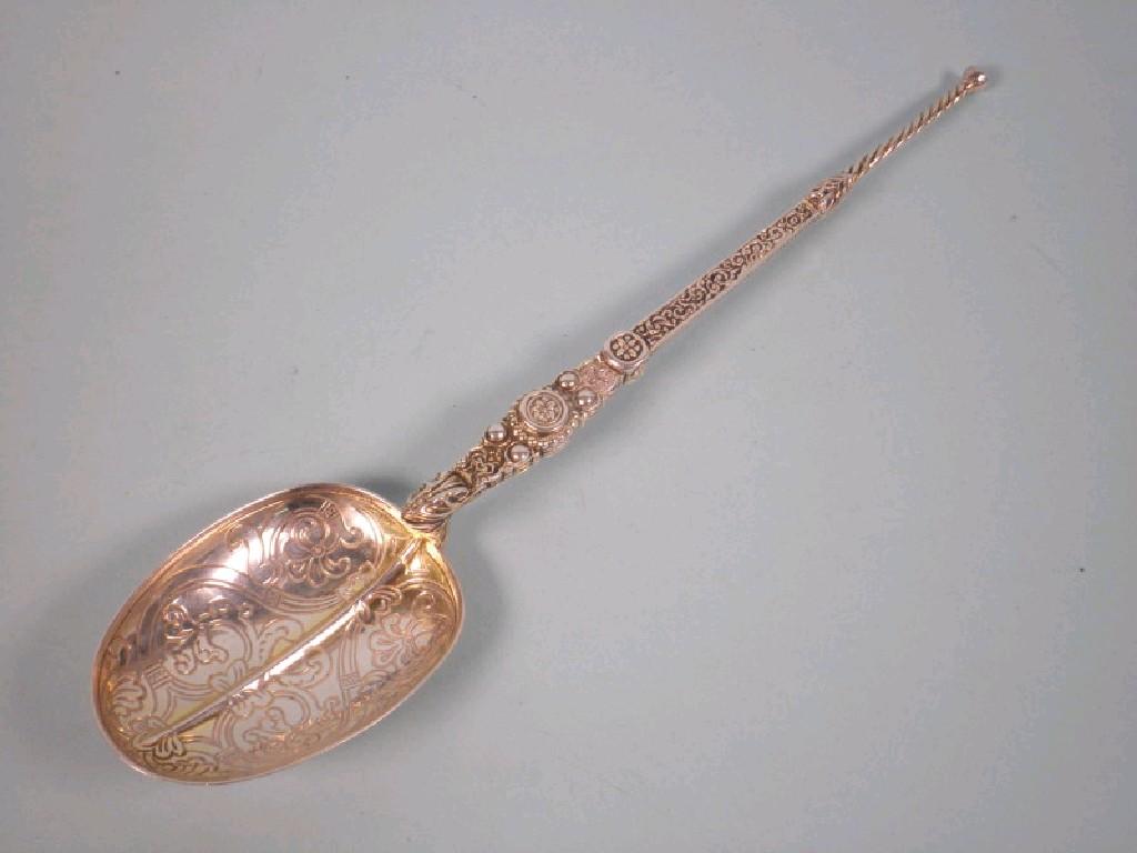 Appraisal: A silver anointing type spoon decorated with celtic motifs the