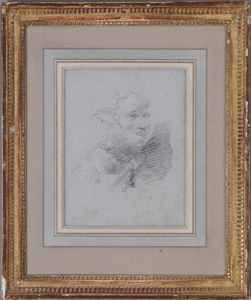 Appraisal: ATTRIBUTED TO TIEPOLO SKETCH OF A GENTLEMAN Pencil drawing on