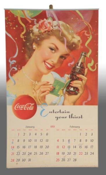 Appraisal: Paper Coca-Cola Calendar Description General overall wear with some marks