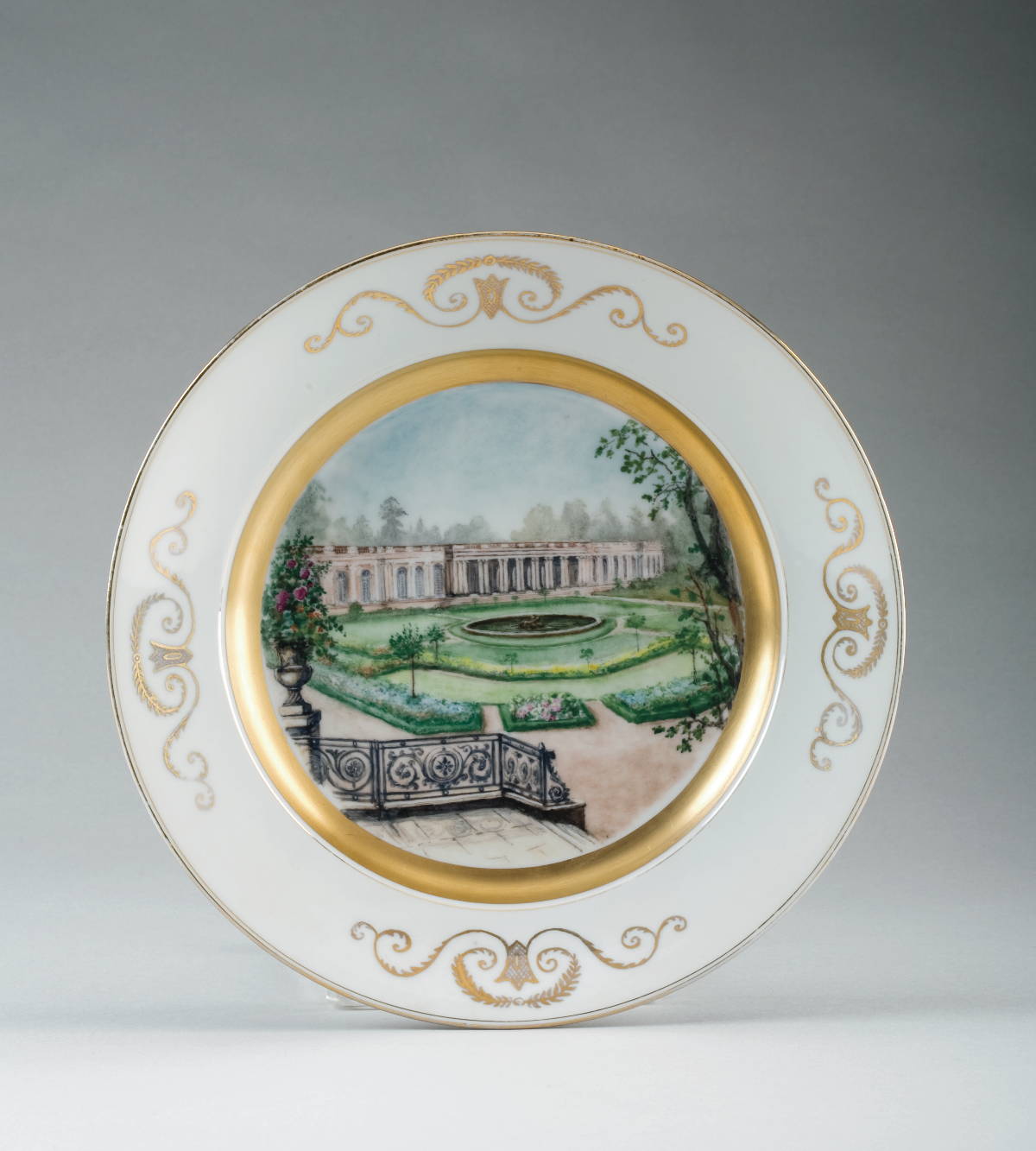 Appraisal: LIMOGES PORCELAIN PLATE PAINTED WITH A VIEW OF THE TUILERIES