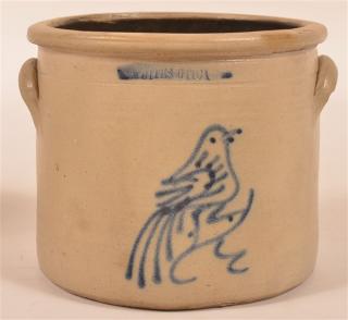 Appraisal: Whites Utica Bird Decorated Stoneware Crock Whites Utica One Gallon