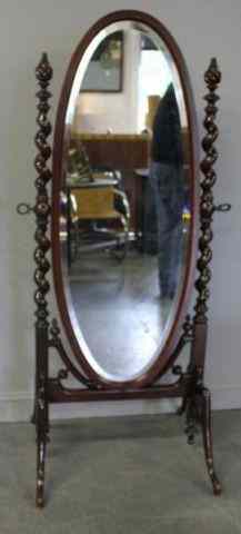 Appraisal: Victorian Mahogany Cheval Mirror From a Larchmont NY home Dimensions