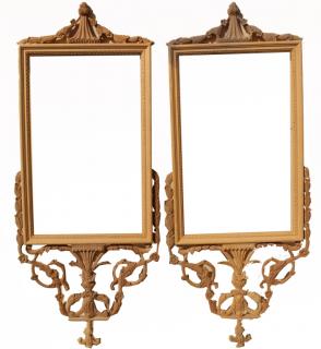 Appraisal: Pair th C Ornately Carved Wooden Frames Pair th C