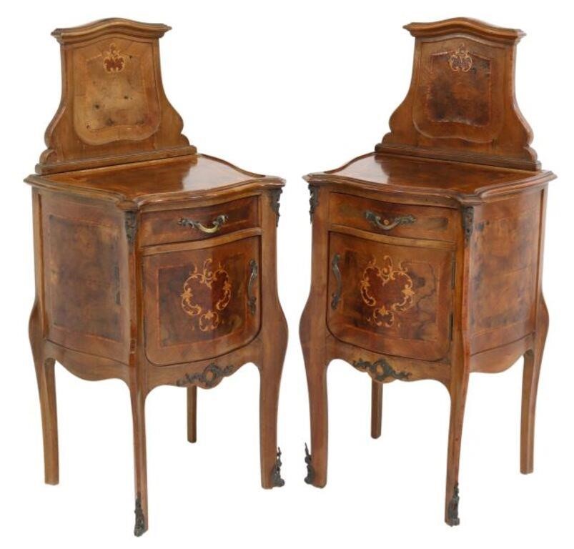 Appraisal: pair Italian Louis XV style bedside cabinets G B Scorza