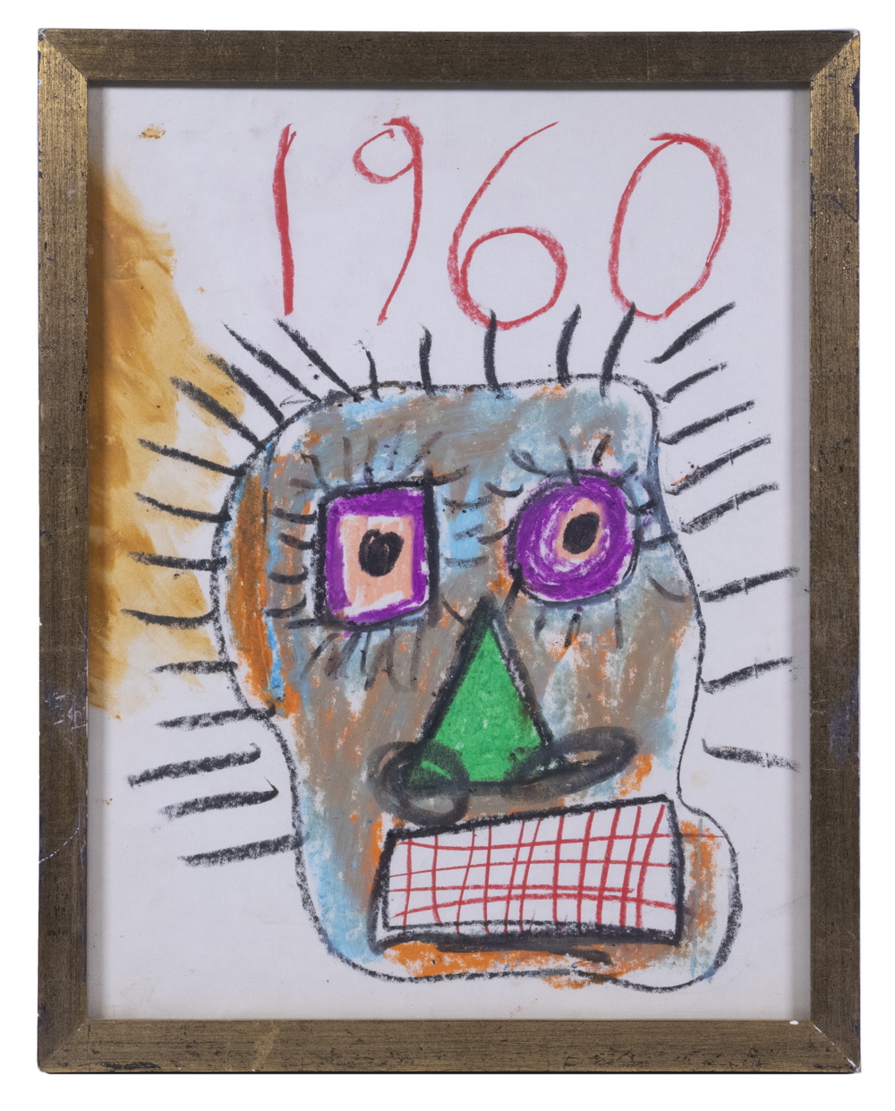 Appraisal: ATTRIBUTED TO JEAN-MICHEL BASQUIAT NY - Untitled Head captioned with