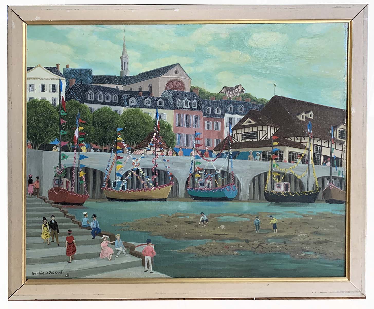 Appraisal: STROUVE Sophie French b ''La Touques a Trouville'' Oil on