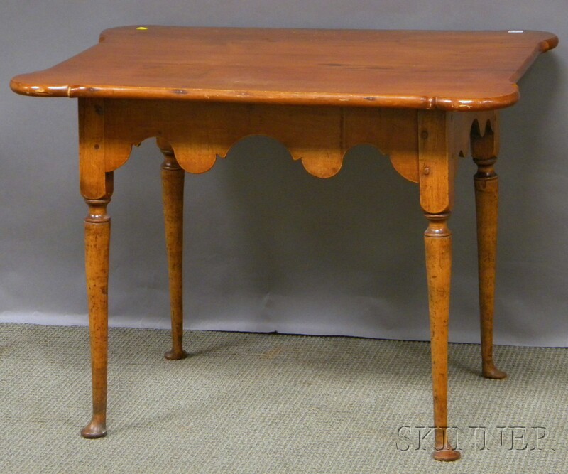 Appraisal: Queen Anne Pine Porringer-top Maple Tea Table ht lg wd