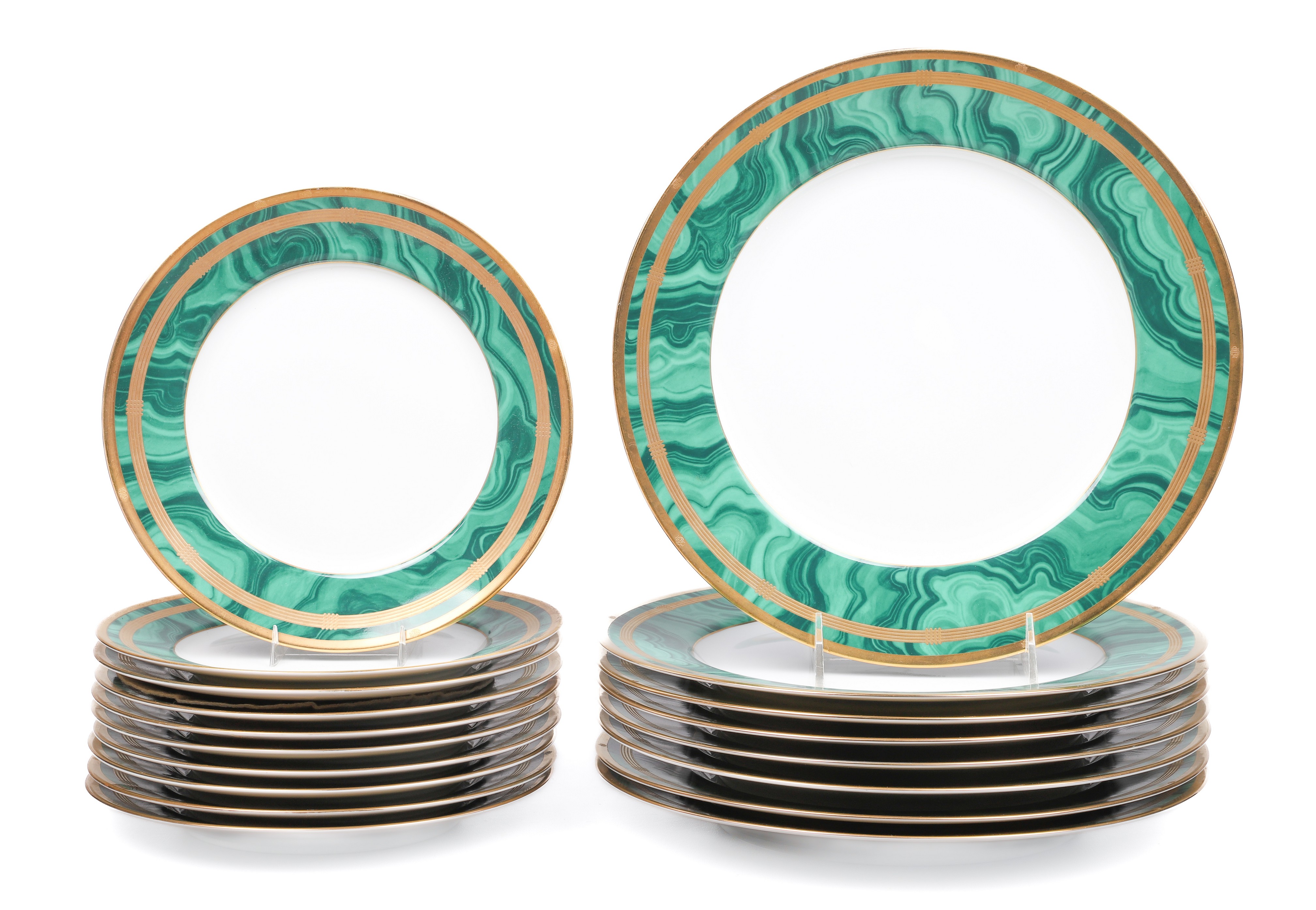 Appraisal: Christian Dior Gaudron Malachite plates to include - dinner plates