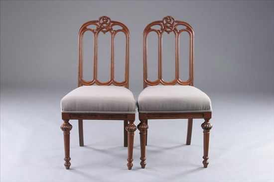 Appraisal: SET FOUR GOTHIC REVIVAL CELTIC-CARVED SIDE CHAIRS th century Interlaced