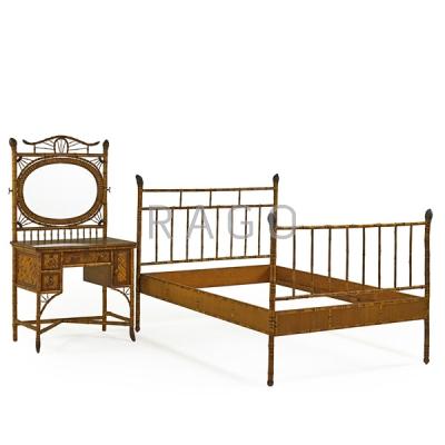 Appraisal: AESTHETIC MOVEMENT BAMBOO BEDROOM SET Condition Report