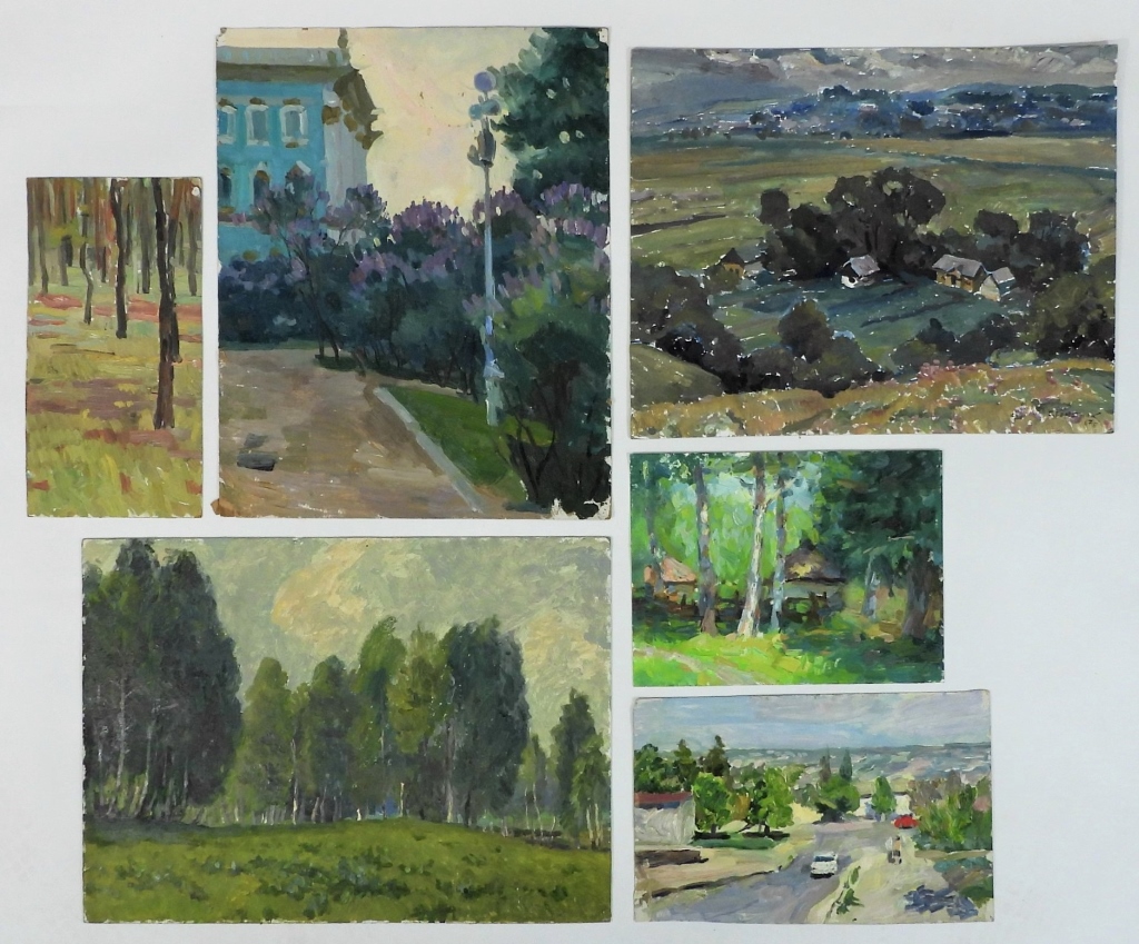 Appraisal: PC UKRAINIAN LANDSCAPE PAINTINGS Ukraine th CenturyIncludes an unsigned depiction