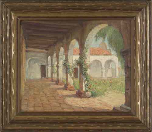 Appraisal: Frederick Carl Smith American - oil on board courtyard in