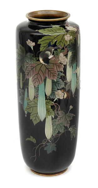 Appraisal: A JAPANESE CLOISONNE VASE Meiji Period Cylindrical with short shoulders