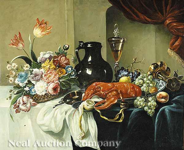 Appraisal: Flemish School late th c A Lavish Still Life with