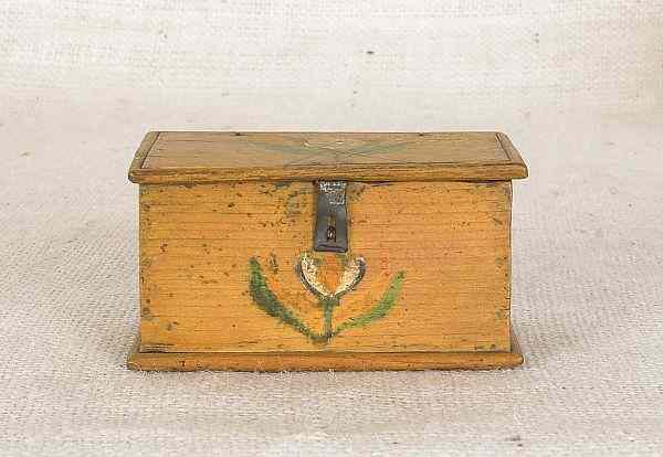 Appraisal: Jonas Weber Lancaster County Pennsylvania ca decorated trinket box with