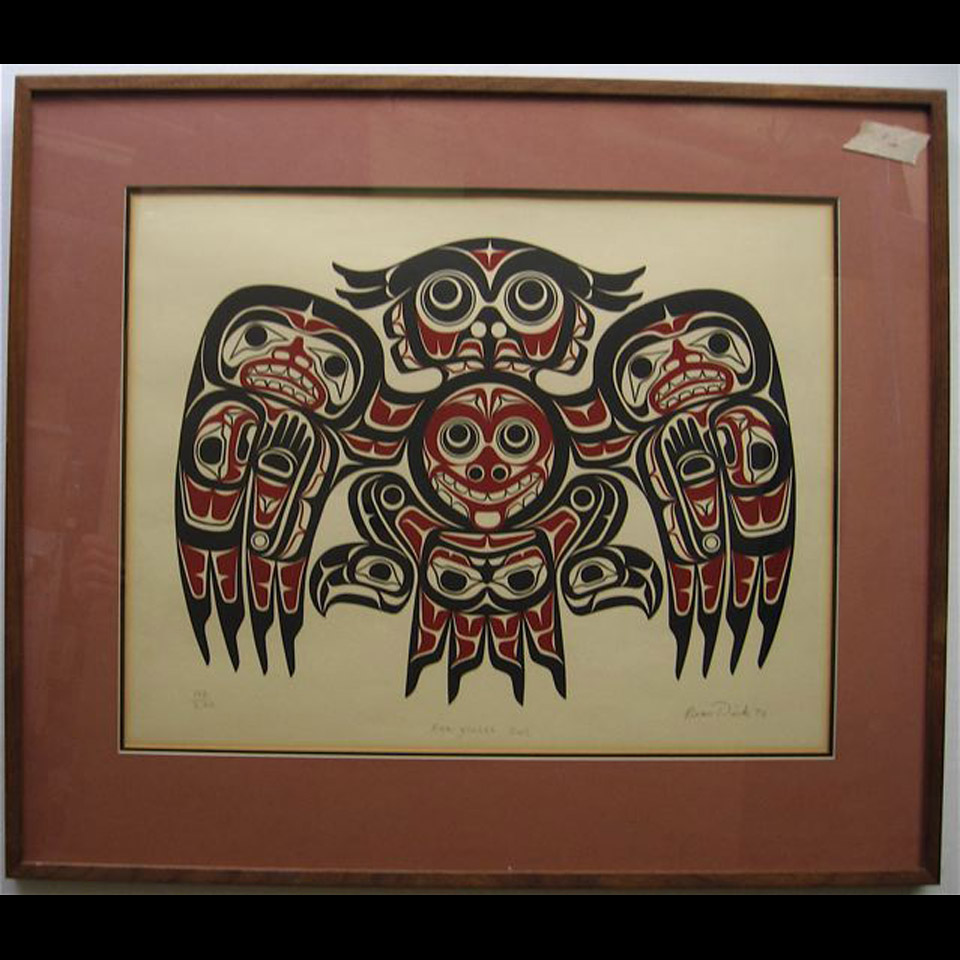 Appraisal: KWA-GIULTH OWL BEAU DICK - CANADIAN SILKSCREEN DATED Height -