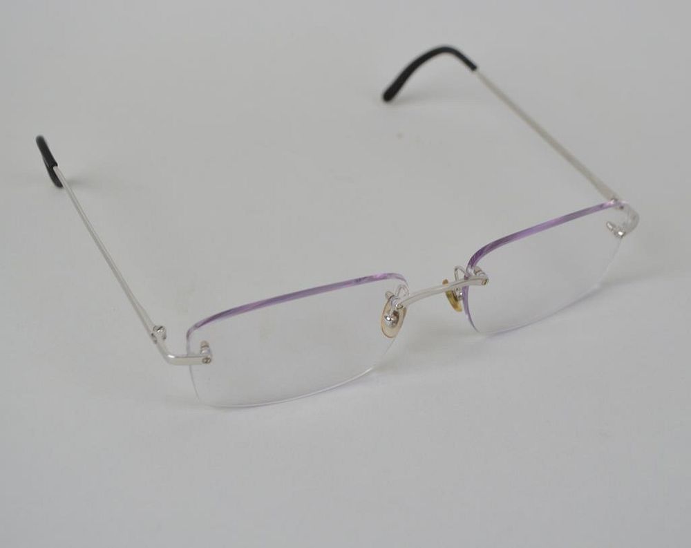 Appraisal: Cartier Titanium Rimless Glasses with Santos style screw details Prescription