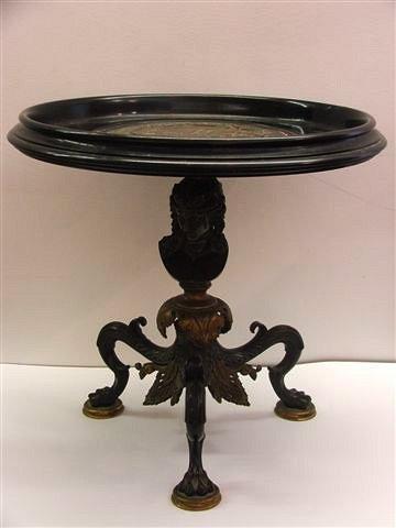 Appraisal: A TH CENTURY FRENCH BRONZE AND BLACK MARBLE TAZZA in