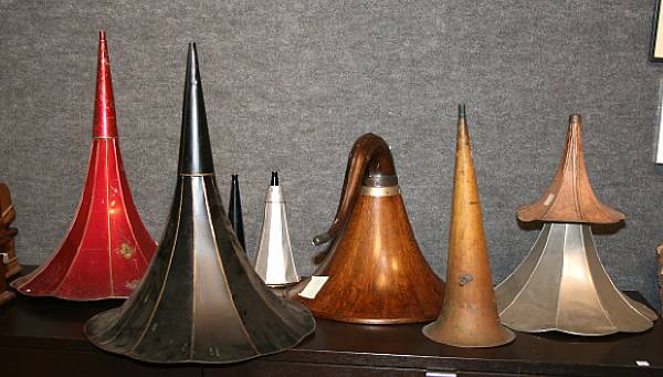 Appraisal: A collection of Phonograph horns