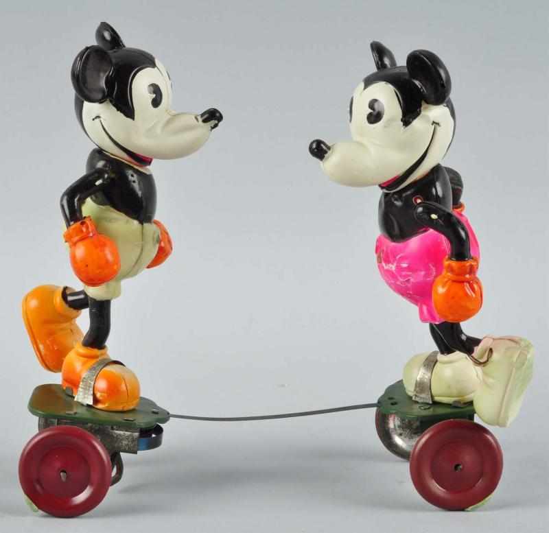 Appraisal: Celluloid Disney Mickey Boxing Wind-Up Toy Description Working Extremely rare