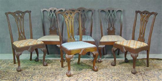 Appraisal: Assembled Set of Six Mahogany Dining Side Chairs Circa Philadelphia