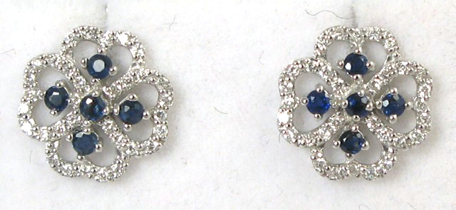 Appraisal: PAIR OF SAPPHIRE AND DIAMOND EARRINGS each k white gold