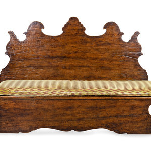 Appraisal: An Italian Baroque Style Walnut Piazza Bench FORMATIONS LOS ANGELES