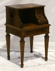 Appraisal: A French walnut telephone table in the Louis XVI taste