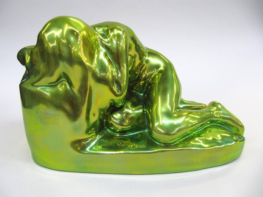 Appraisal: Zsolnay Pecs Eosin lustre figure of a nude 'Despair' marked