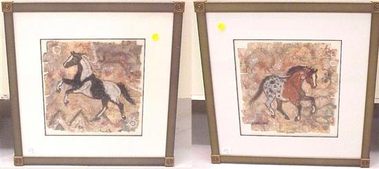 Appraisal: Two works by Evelyn Winter th C mixed media on