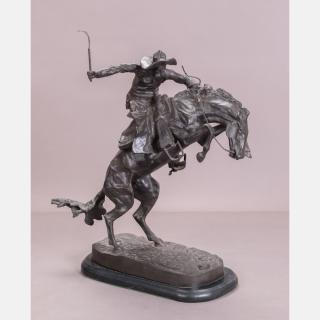 Appraisal: After Frederic Remington - Bronco Rider Bronze Signed Frederic Remington