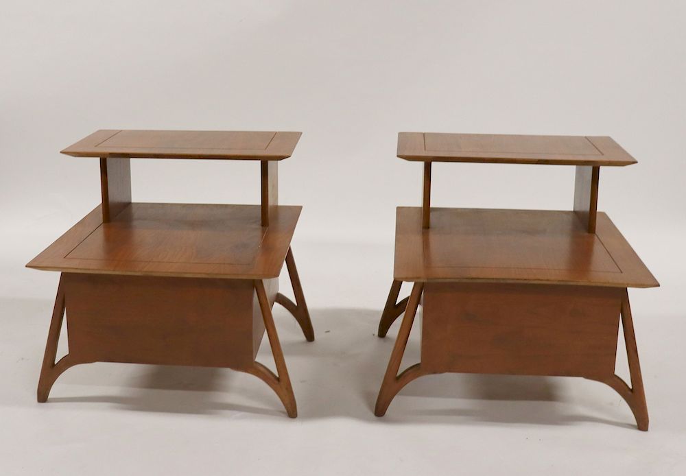 Appraisal: Midcentury Pair Of End TablesTogether With A Possibly Springer Lacquered