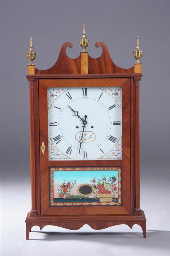 Appraisal: ELMER STENNES PILLAR AND SCROLL STYLE CLOCK mid- th century