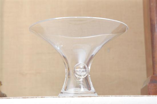 Appraisal: STEUBEN CRYSTAL VASE Small vase with thumbprint sides and flared