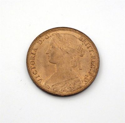 Appraisal: Victoria bronze Penny first year of issue toothed border signed