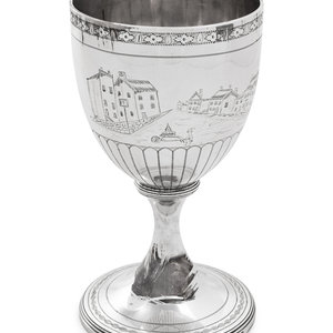 Appraisal: A George III Silver Chalice Napthali Hart London the bowl