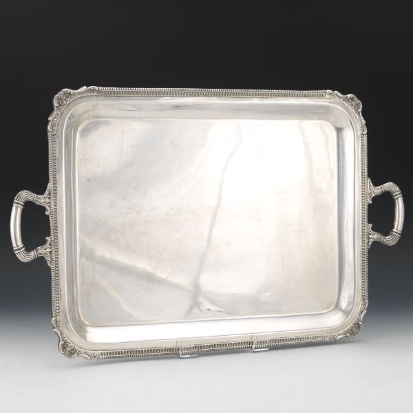 Appraisal: LARGE CAMUSSO PERU STERLING SILVER RECTANGULAR TRAY WITH DOUBLE HANDLES