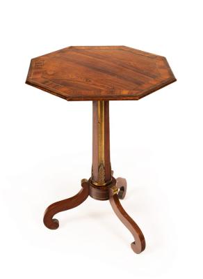 Appraisal: A Regency rosewood octagonal table banded in kingwood and inlaid