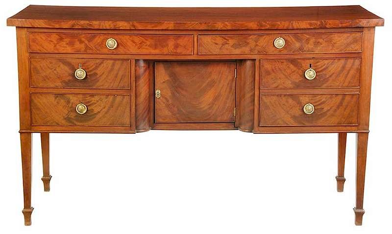 Appraisal: American Federal Figured Mahogany Sideboard attributed to Maryland circa highly