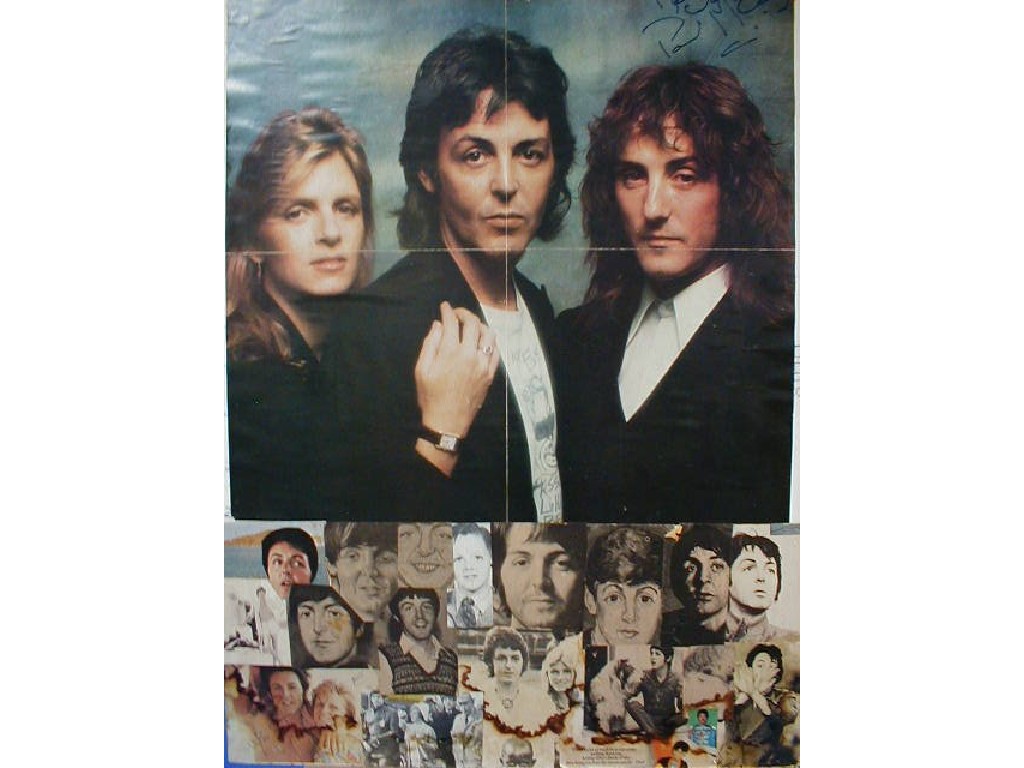 Appraisal: Paul McCartney Folded Wings poster laid to board signed 'Best