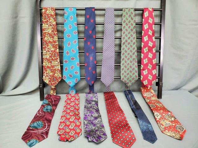 Appraisal: vintage silk men's ties include Chaps Ralph Lauren Met Museum