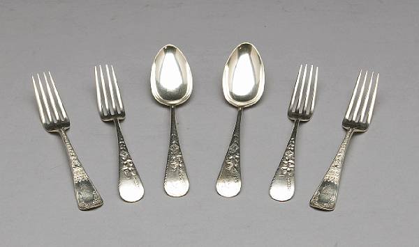 Appraisal: A group of sterling flatwareSan Francisco makers th century Comprising