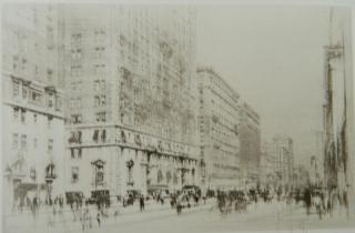 Appraisal: William Walcot drypoint William Walcot British - - ''Park Ave''-