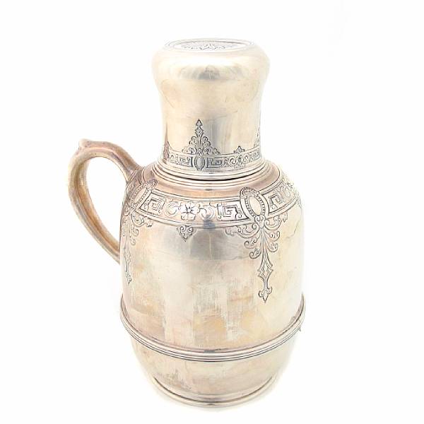 Appraisal: A sterling one quart cased thermos jug and cupLebkuecher amp