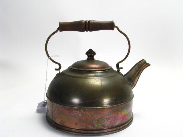 Appraisal: Vintage Paul Revere Copper Teapot wooden handle and finial