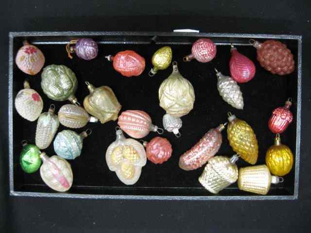 Appraisal: Victorian Blown Glass Christmas Ornaments including baskets pinecones nuts berries