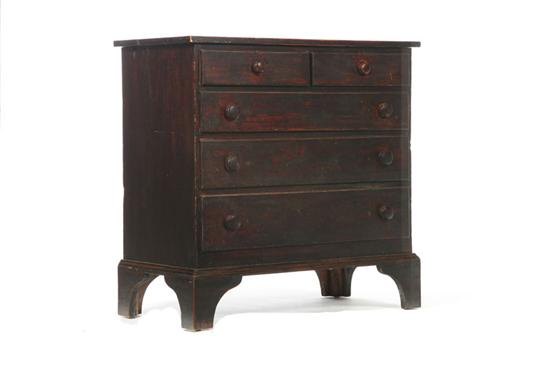 Appraisal: CHIPPENDALE CHEST OF DRAWERS American th century Dovetailed bracket feet