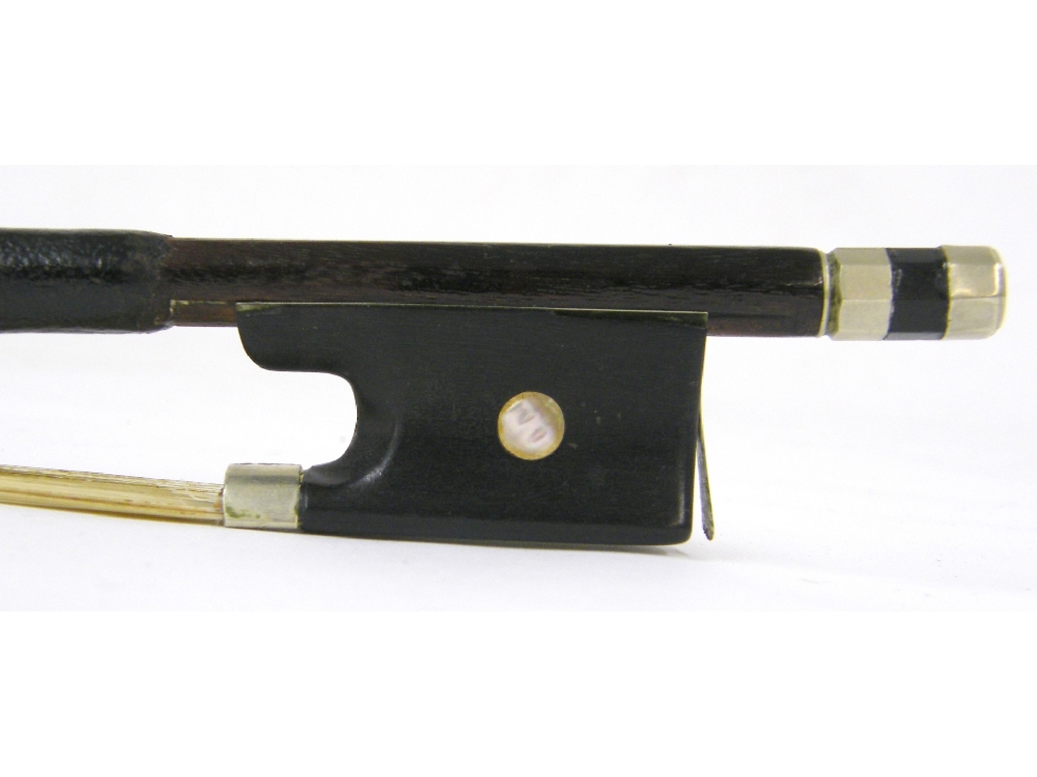 Appraisal: French nickel mounted violoncello bow of the Vuillaume School unstamped